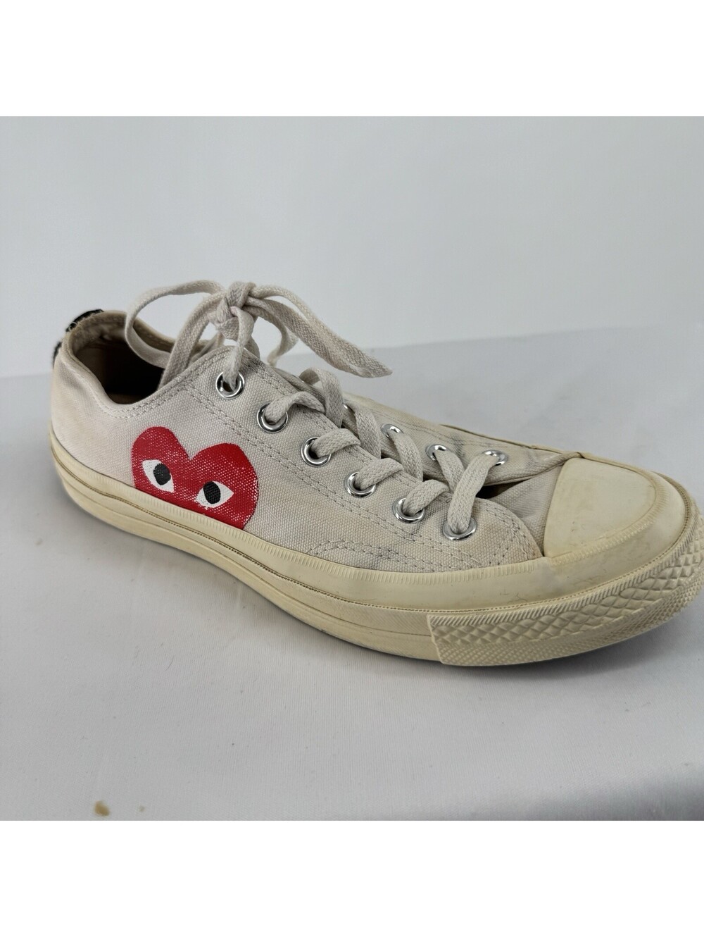 Converse play de garcon shoes womens 8 low top skater chuck 70 cdg heart rubber
